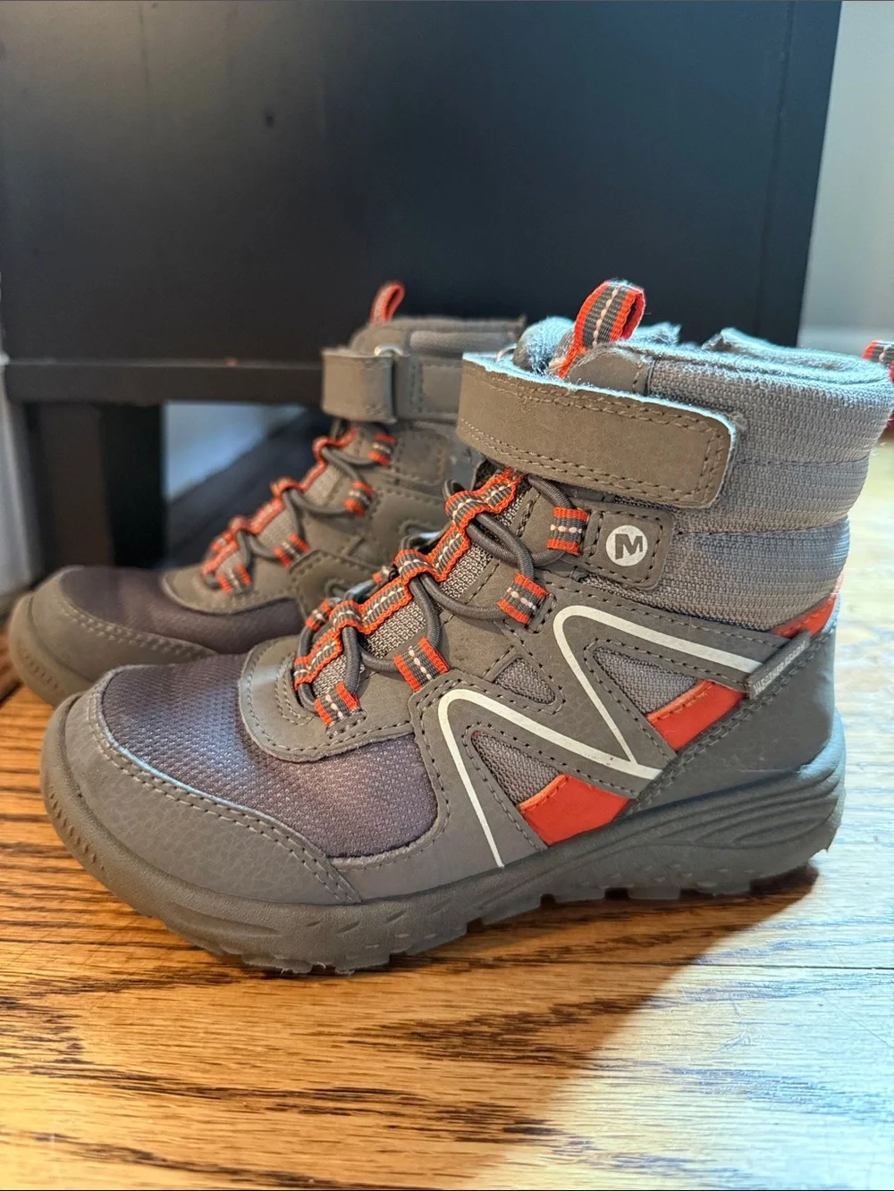 Merrell Kids Grey and Red Waterproof Hiking Boots